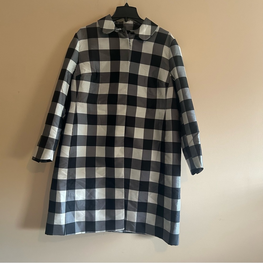 Anne Klein Black and White Checkered plaid Women's Coat NWT New